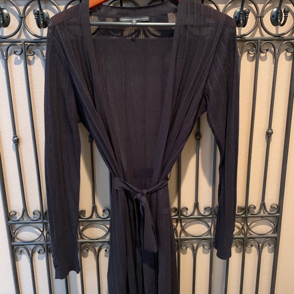 WHBM SHEER CROPPED BELTED DUSTER